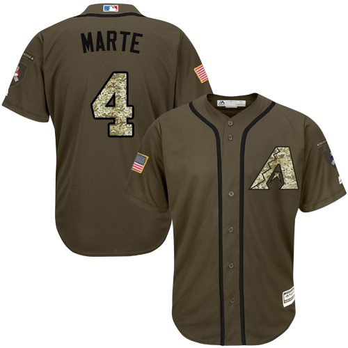Diamondbacks #4 Ketel Marte Green Salute to Service Stitched Youth MLB Jersey